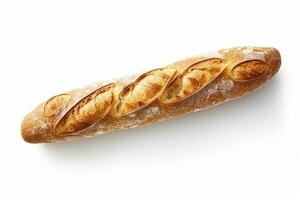 een brood van brood geïsoleerd Aan een wit achtergrond, ai gegenereerd foto