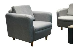 grijs single sofa in modern stijl geïsoleerd Aan wit foto