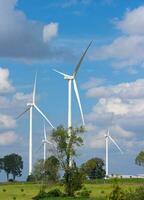 veel wind turbine in weide. foto