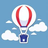 ai gegenereerd heet lucht ballon avatar icoon klem kunst sticker decoratie gemakkelijk achtergrond foto