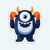 ai gegenereerd schattig monster portret avatar klem kunst gamer icoon sticker decoratie gemakkelijk achtergrond foto