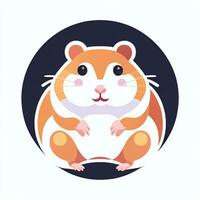 ai gegenereerd schattig hamster portret avatar klem kunst gamer icoon sticker decoratie gemakkelijk achtergrond foto