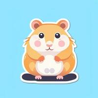 ai gegenereerd schattig hamster portret avatar klem kunst gamer icoon sticker decoratie gemakkelijk achtergrond foto