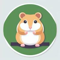 ai gegenereerd schattig hamster portret avatar klem kunst gamer icoon sticker decoratie gemakkelijk achtergrond foto