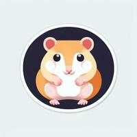 ai gegenereerd schattig hamster portret avatar klem kunst gamer icoon sticker decoratie gemakkelijk achtergrond foto