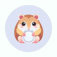 ai gegenereerd schattig hamster portret avatar klem kunst gamer icoon sticker decoratie gemakkelijk achtergrond foto