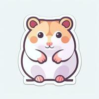 ai gegenereerd schattig hamster portret avatar klem kunst gamer icoon sticker decoratie gemakkelijk achtergrond foto