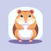 ai gegenereerd schattig hamster portret avatar klem kunst gamer icoon sticker decoratie gemakkelijk achtergrond foto