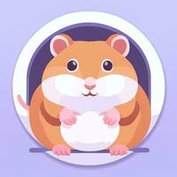 ai gegenereerd schattig hamster portret avatar klem kunst gamer icoon sticker decoratie gemakkelijk achtergrond foto