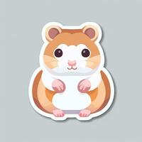 ai gegenereerd schattig hamster portret avatar klem kunst gamer icoon sticker decoratie gemakkelijk achtergrond foto