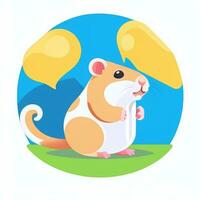 ai gegenereerd schattig hamster portret avatar klem kunst gamer icoon sticker decoratie gemakkelijk achtergrond foto