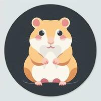 ai gegenereerd schattig hamster portret avatar klem kunst gamer icoon sticker decoratie gemakkelijk achtergrond foto