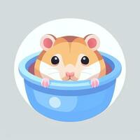 ai gegenereerd schattig hamster portret avatar klem kunst gamer icoon sticker decoratie gemakkelijk achtergrond foto