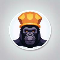 ai gegenereerd gorilla icoon avatar gamer klem kunst sticker decoratie gemakkelijk achtergrond foto