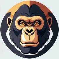 ai gegenereerd gorilla icoon avatar gamer klem kunst sticker decoratie gemakkelijk achtergrond foto