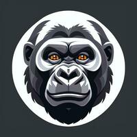 ai gegenereerd gorilla icoon avatar gamer klem kunst sticker decoratie gemakkelijk achtergrond foto