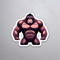 ai gegenereerd gorilla icoon avatar gamer klem kunst sticker decoratie gemakkelijk achtergrond foto