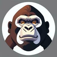 ai gegenereerd gorilla icoon avatar gamer klem kunst sticker decoratie gemakkelijk achtergrond foto