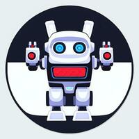 ai gegenereerd schattig speelgoed- robot avatar gamer klem kunst sticker decoratie gemakkelijk achtergrond foto