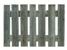 houten hek geïsoleerd Aan een wit achtergrond. foto
