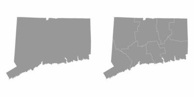 Connecticut staat grijs kaarten. vector illustratie. foto
