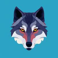 ai gegenereerd koel wolf avatar gamer klem kunst sticker decoratie gemakkelijk achtergrond foto