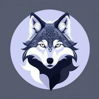 ai gegenereerd koel wolf avatar gamer klem kunst sticker decoratie gemakkelijk achtergrond foto