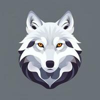 ai gegenereerd koel wolf avatar gamer klem kunst sticker decoratie gemakkelijk achtergrond foto