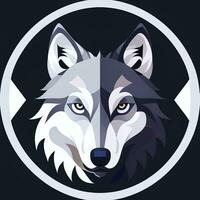 ai gegenereerd koel wolf avatar gamer klem kunst sticker decoratie gemakkelijk achtergrond foto