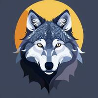 ai gegenereerd koel wolf avatar gamer klem kunst sticker decoratie gemakkelijk achtergrond foto