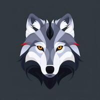 ai gegenereerd koel wolf avatar gamer klem kunst sticker decoratie gemakkelijk achtergrond foto