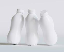 melk plastic fles wit kleur en realistisch structuur renderen 3d foto