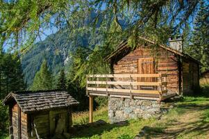 les landhuizen, vallorcine, haute Savoie, Frankrijk foto