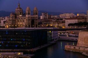 stad nacht Marseille in bouche du Rhône foto