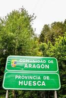 een groen teken met de woorden gemeente de aragon Aan het foto