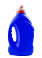 blauw wasmiddel fles geïsoleerd Aan wit achtergrond foto