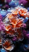 ai gegenereerd oceaan onder water met koraal rif foto