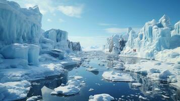 ijs klif berg reiziger foto realistisch ai gegenereerd