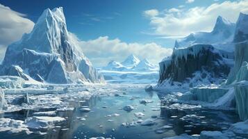 ijs klif berg reiziger foto realistisch ai gegenereerd