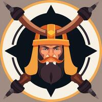 ai gegenereerd viking gamer logo avatar klem kunst icoon sticker decoratie gemakkelijk achtergrond foto