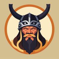 ai gegenereerd viking gamer logo avatar klem kunst icoon sticker decoratie gemakkelijk achtergrond foto