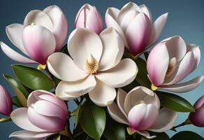 mooi magnolia bloem boeket. ai generatief foto