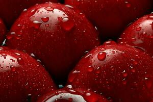 een bundel van rood appels met water druppels Aan hen, generatief ai foto