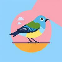 ai gegenereerd kleurrijk vogel logo avatar klem kunst icoon sticker decoratie gemakkelijk achtergrond foto