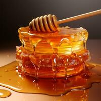 ai gegenereerd honing, honingraat bijenwas - ai gegenereerd beeld foto