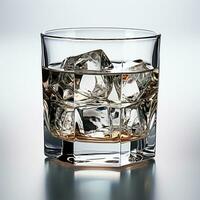 ai gegenereerd wodka in een glas met ijs - ai gegenereerd beeld foto
