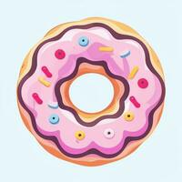 ai gegenereerd donut logo avatar klem kunst icoon sticker decoratie gemakkelijk achtergrond foto