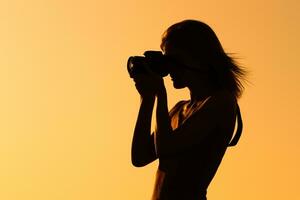 silhouet van een vrouw fotograferen foto