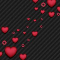 rood roze harten Aan zwart gestreept achtergrond foto