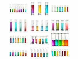 test buis chemisch verzameling geïsoleerd Aan wit achtergrond met ai gegenereerd. foto